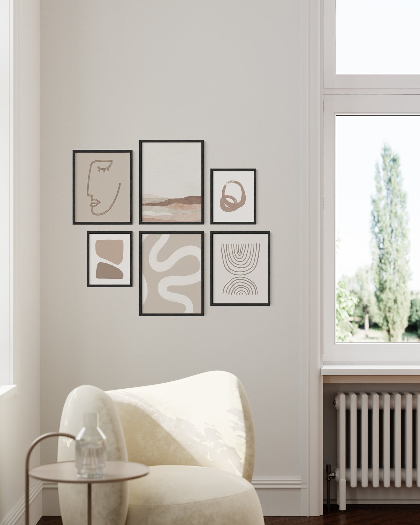 Cream gallery wall