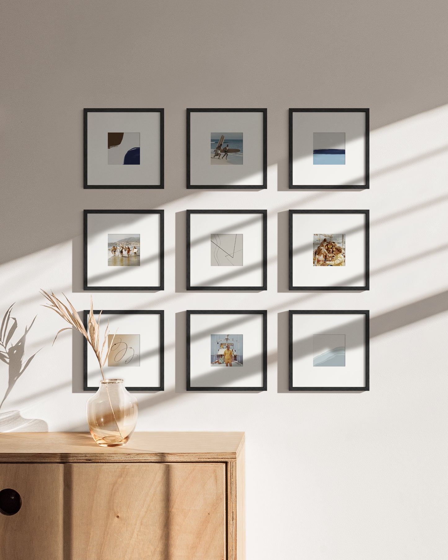 Square Black Set of 9