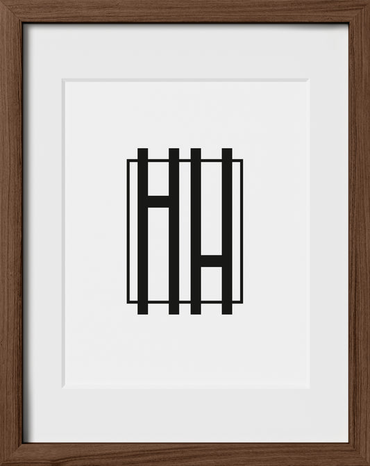 11x14, Walnut Oak Glass Frame