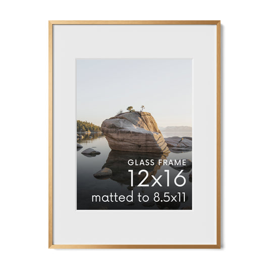 12x16, Brass Aluminum Glass Frame