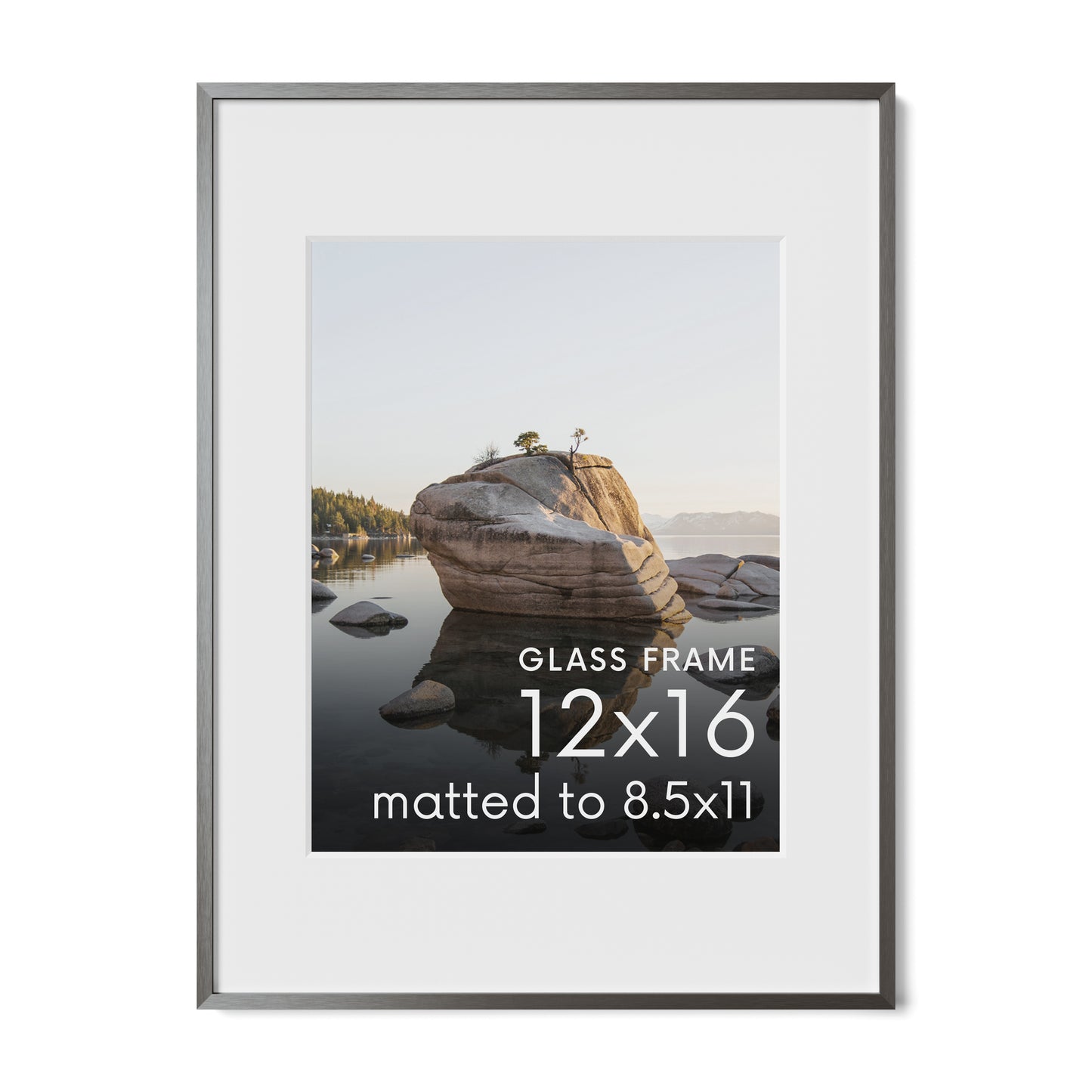 12x16, Gray Aluminum Glass Frame