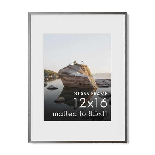 12x16, Gray Aluminum Glass Frame