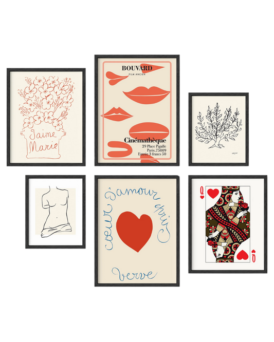 Vintage beige gallery wall