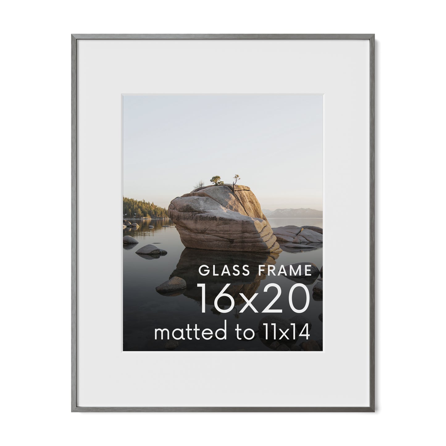 16x20, Gray Aluminum Glass Frame