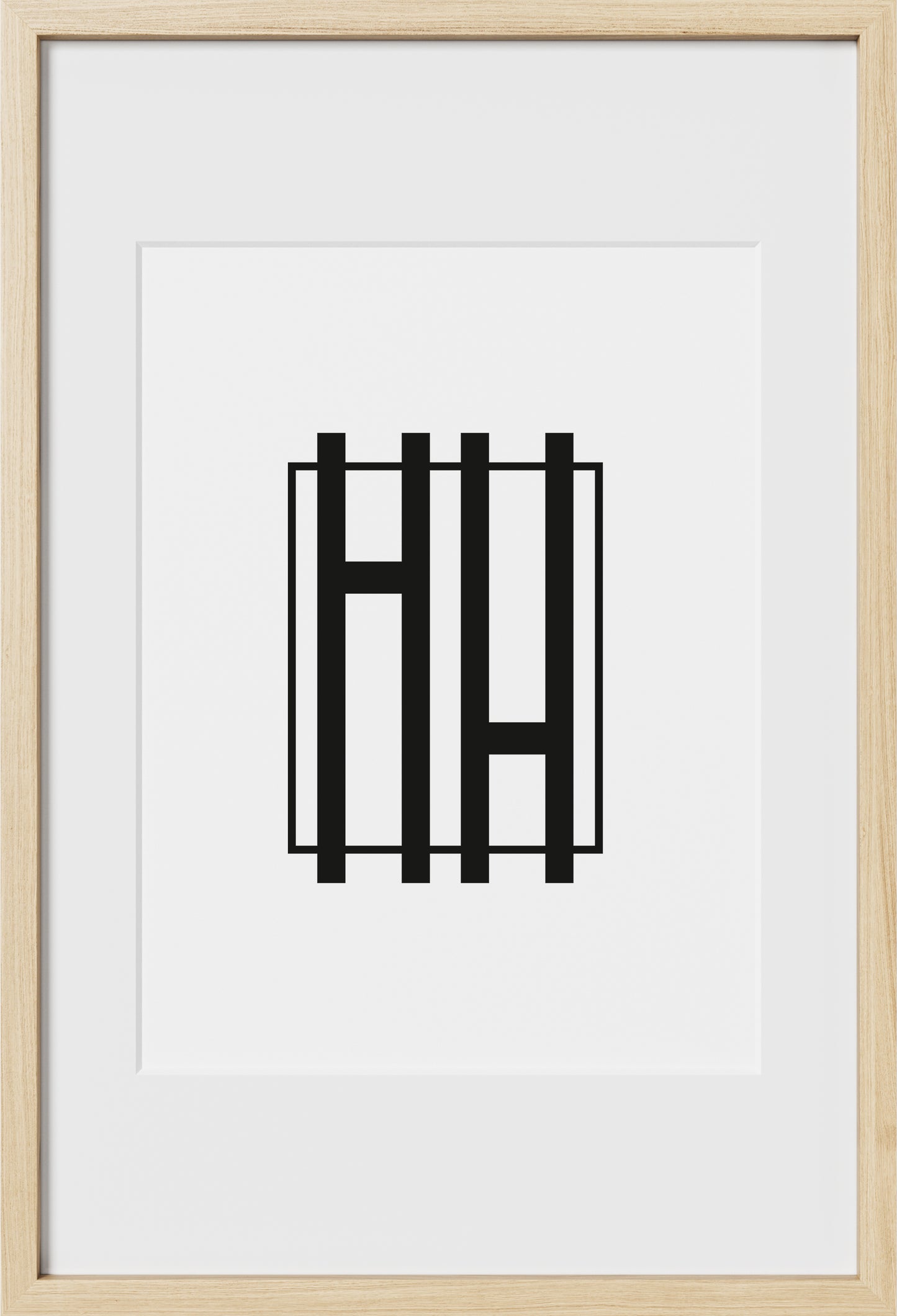 16x24, Beige Oak Glass Frame