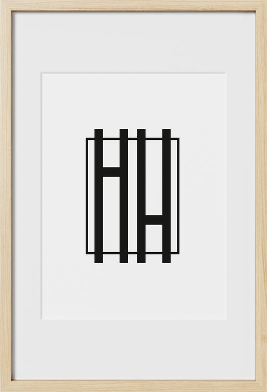 16x24, Beige Oak Glass Frame