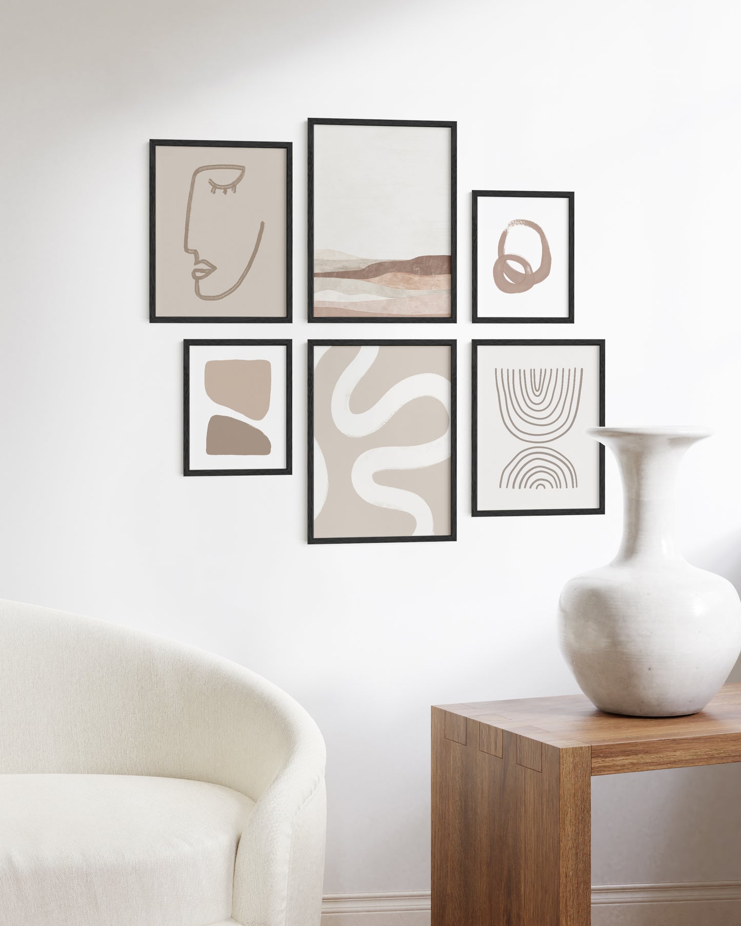 Cream gallery wall