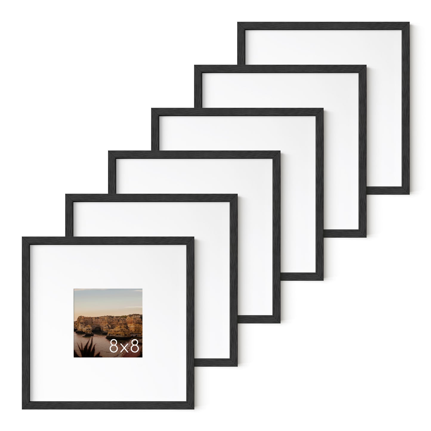 Square Black Set of 6