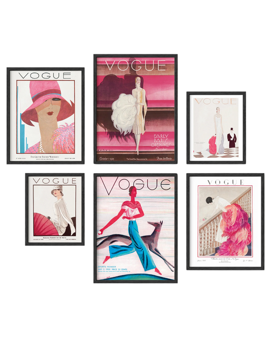 Vintage vogue gallery wall