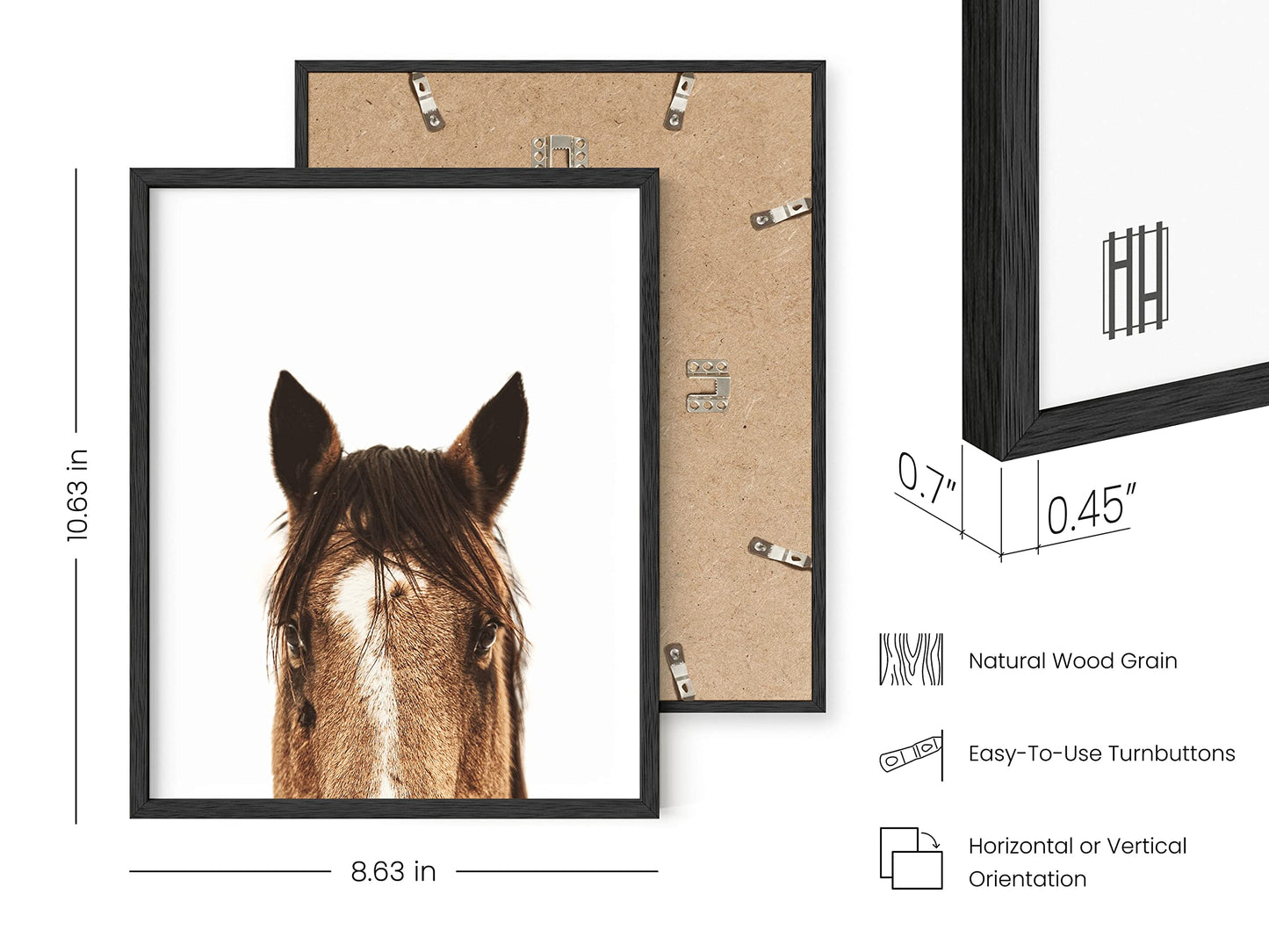 HAUS AND HUES Set of 4 Rustic Farm Animal Pictures - Horse Deer Cow and Goat Pictures Wall Decor | Farmhouse Pictures for the Home Modern Farmhouse Wall Decor for the Kitchen | 8" x 10" UNFRAMED