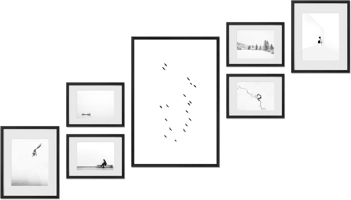 Claremont frame collection featuring 8x8, 4x6, 11x17, 20x30 frames, perfect for home gallery, offering easy setup.