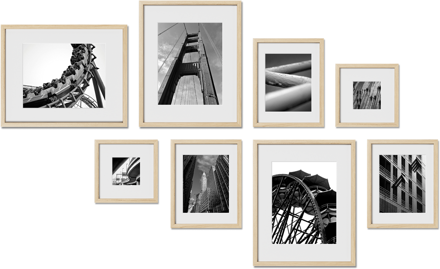 Hampton frame bundle featuring 10x10, 12x16, 16x24, 8x8 frames, perfect for family photos, offering minimalist style.