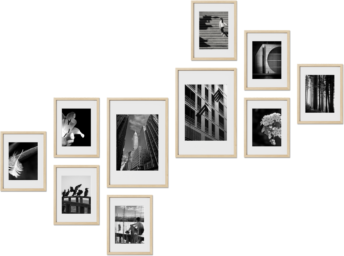 Marlow oak frames featuring 11x17, 20x30, 5x7, 12x12 frames, perfect for home gallery, offering premium quality.
