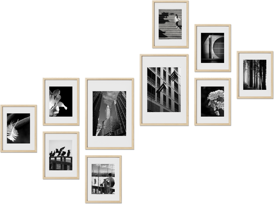 Marlow oak frames featuring 11x17, 20x30, 5x7, 12x12 frames, perfect for home gallery, offering premium quality.