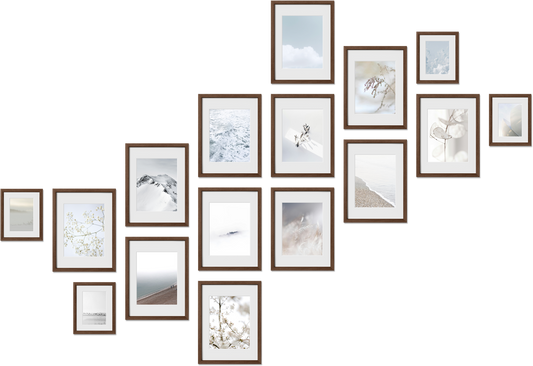 Newbury photo frame set featuring 16x24, 9x12, 5x7, 11x14 frames, perfect for interior design, offering durable build.