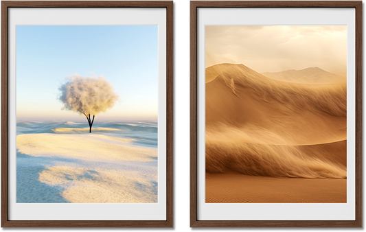 Set of 2 oak frames featuring 4x6, 8.5x11, 12x12, 9x12 frames, perfect for home gallery, offering glass fronts.