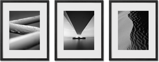 Set of 3 oak frames featuring 8.5x11, 16x24, 5x7, 6x8 frames, perfect for poster art, offering glass fronts.