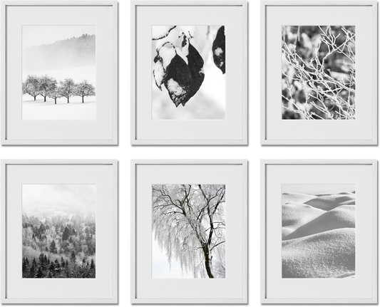 Set of 6 frame bundle featuring 18x24, 20x30, 12x18, 6x8 frames, perfect for art prints, offering minimalist style.