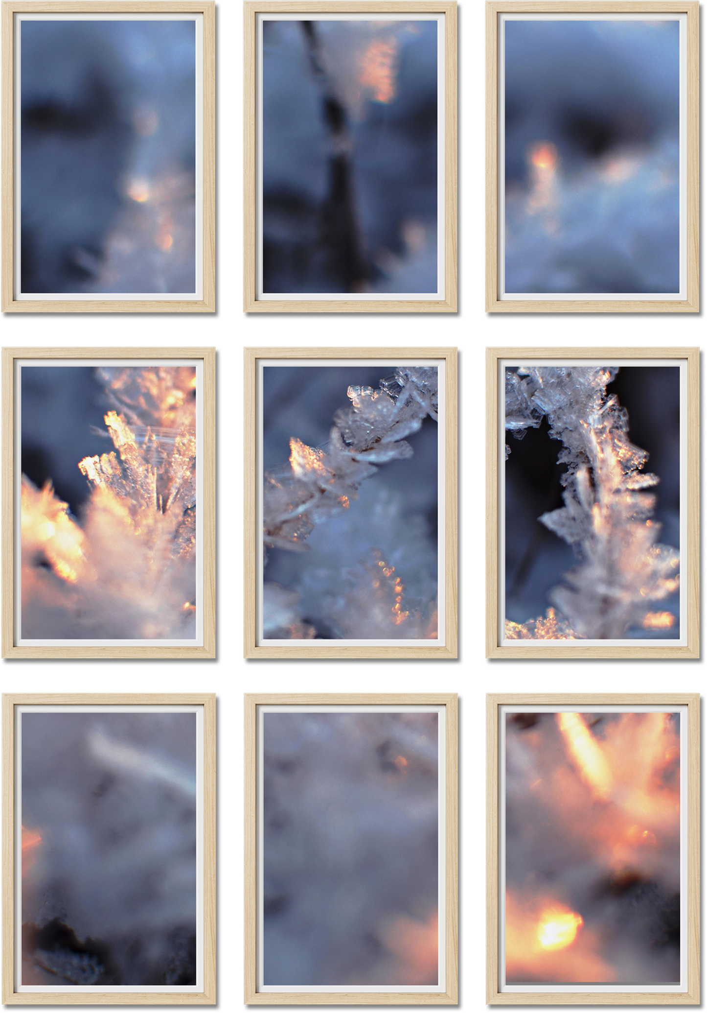 Set of 9 gallery wall set featuring 20x20, 8x10, 24x36, 20x30 frames, perfect for family photos, offering premium quality.