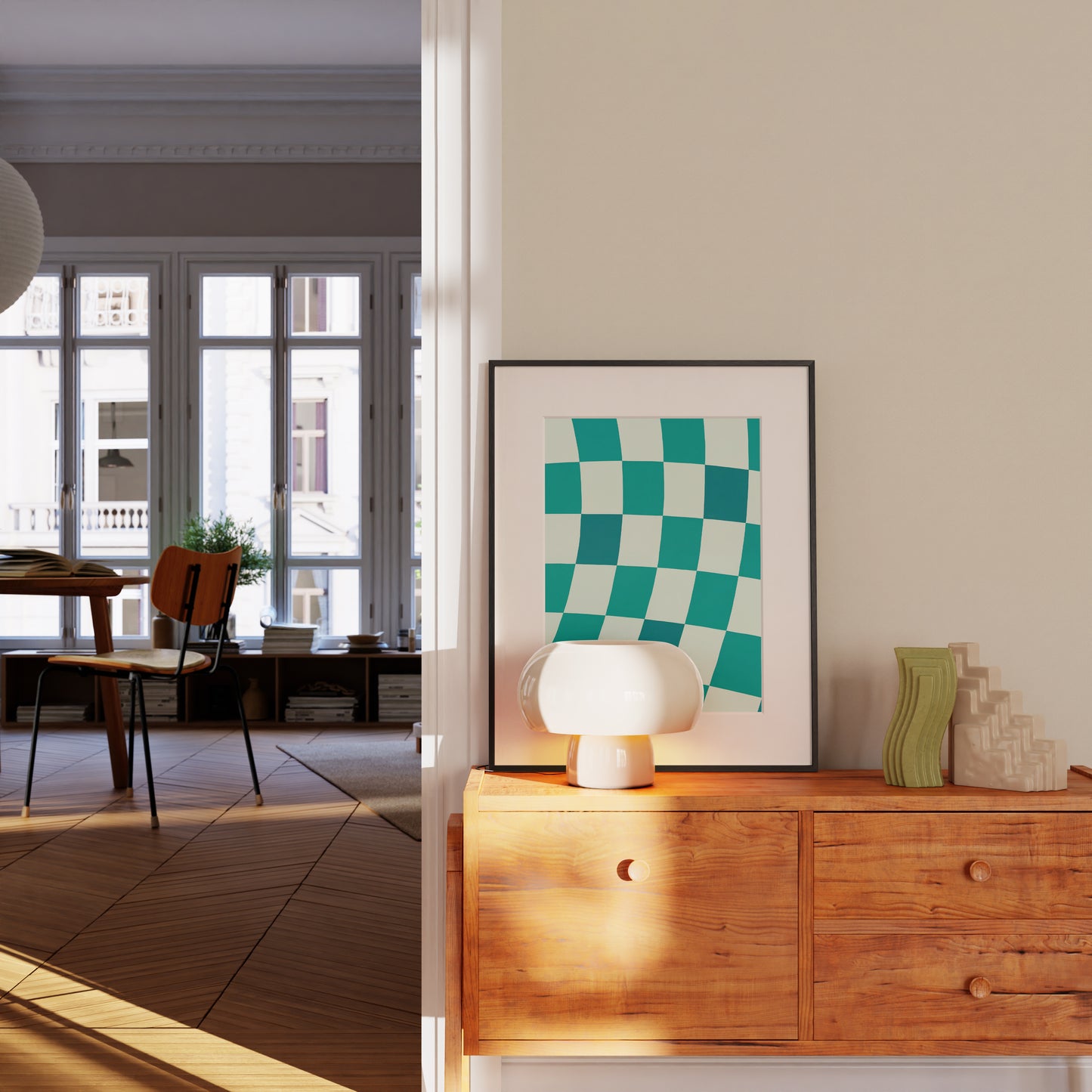 Teal Checkered