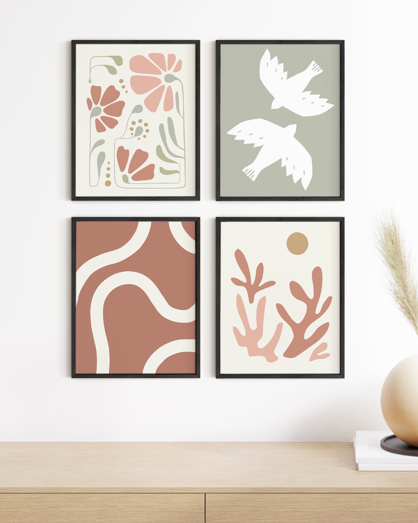 Coral and olive bohemian
