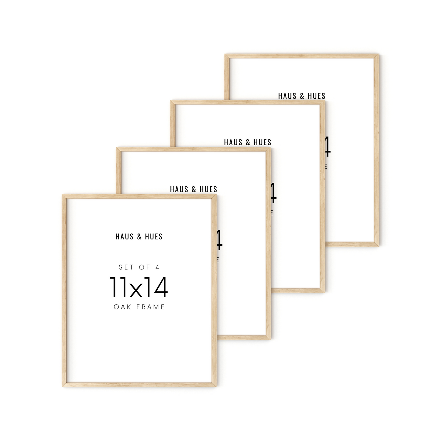 11x14 in, Set of 4, Beige Oak Frame