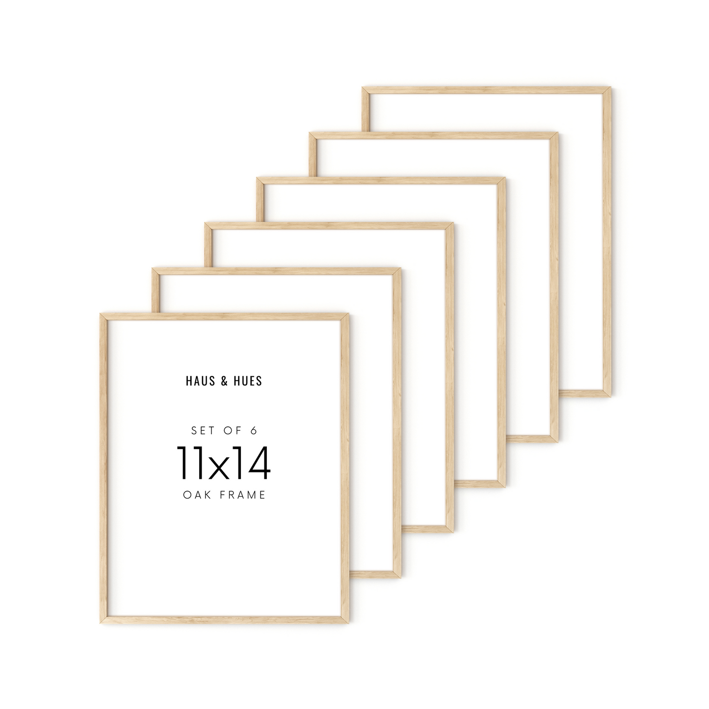 11x14 in, Set of 6, Beige Oak Frame