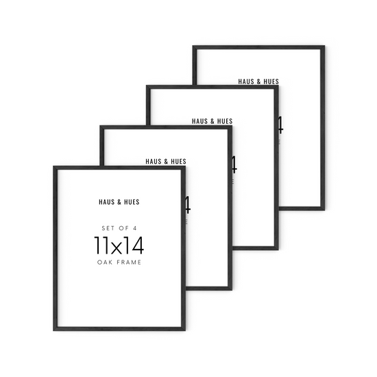 11x14 in, Set of 4, Black Oak Frame