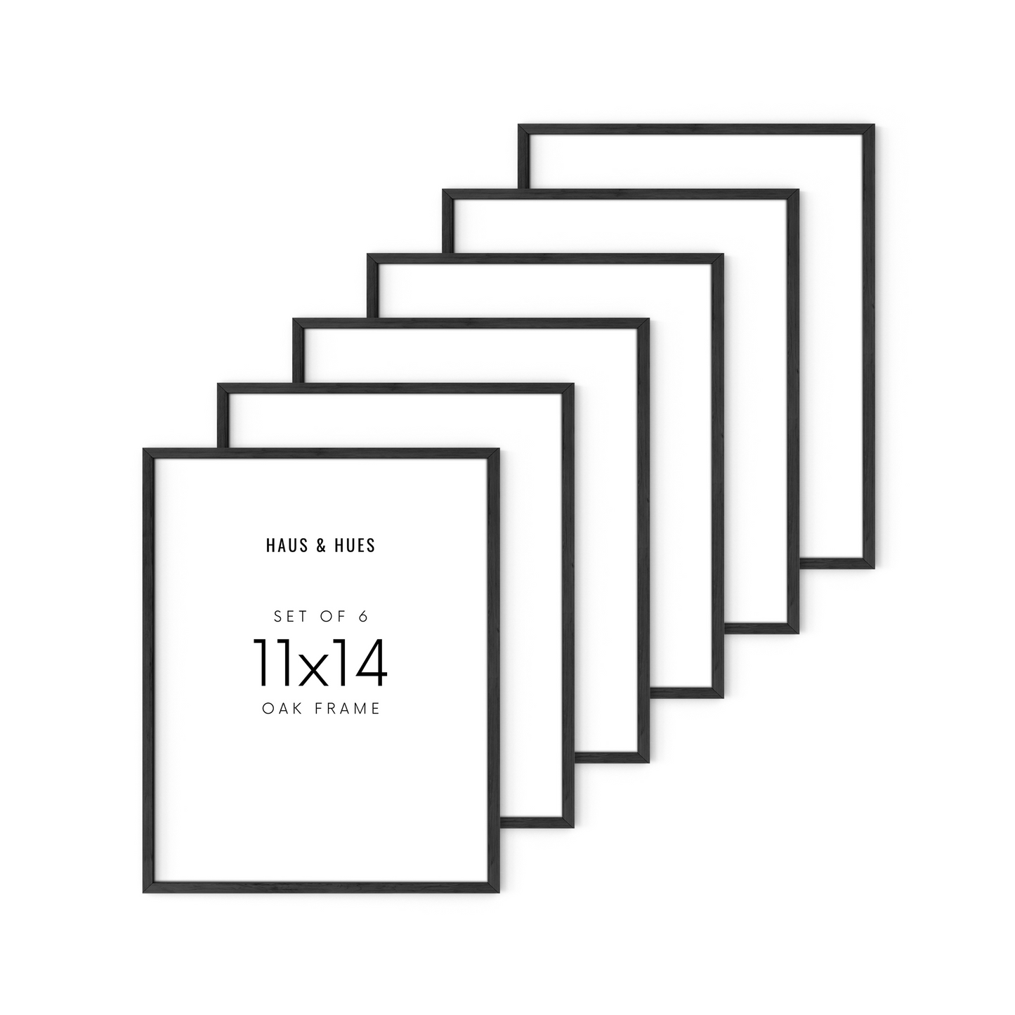 11x14 in, Set of 6, Black Oak Frame