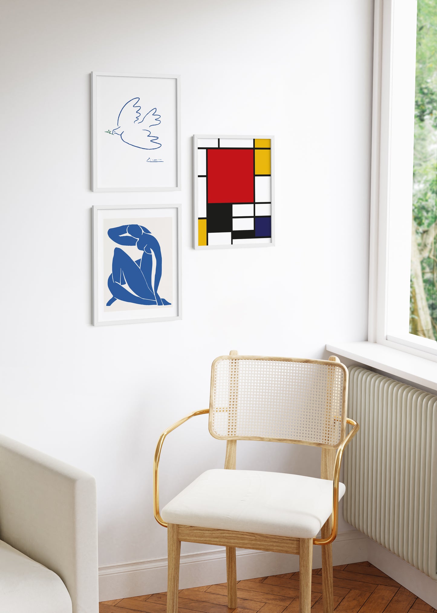 12x16 in, Set of 3, White Aluminum