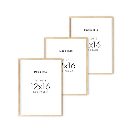 12x16 in, Set of 3, Beige Oak Frame