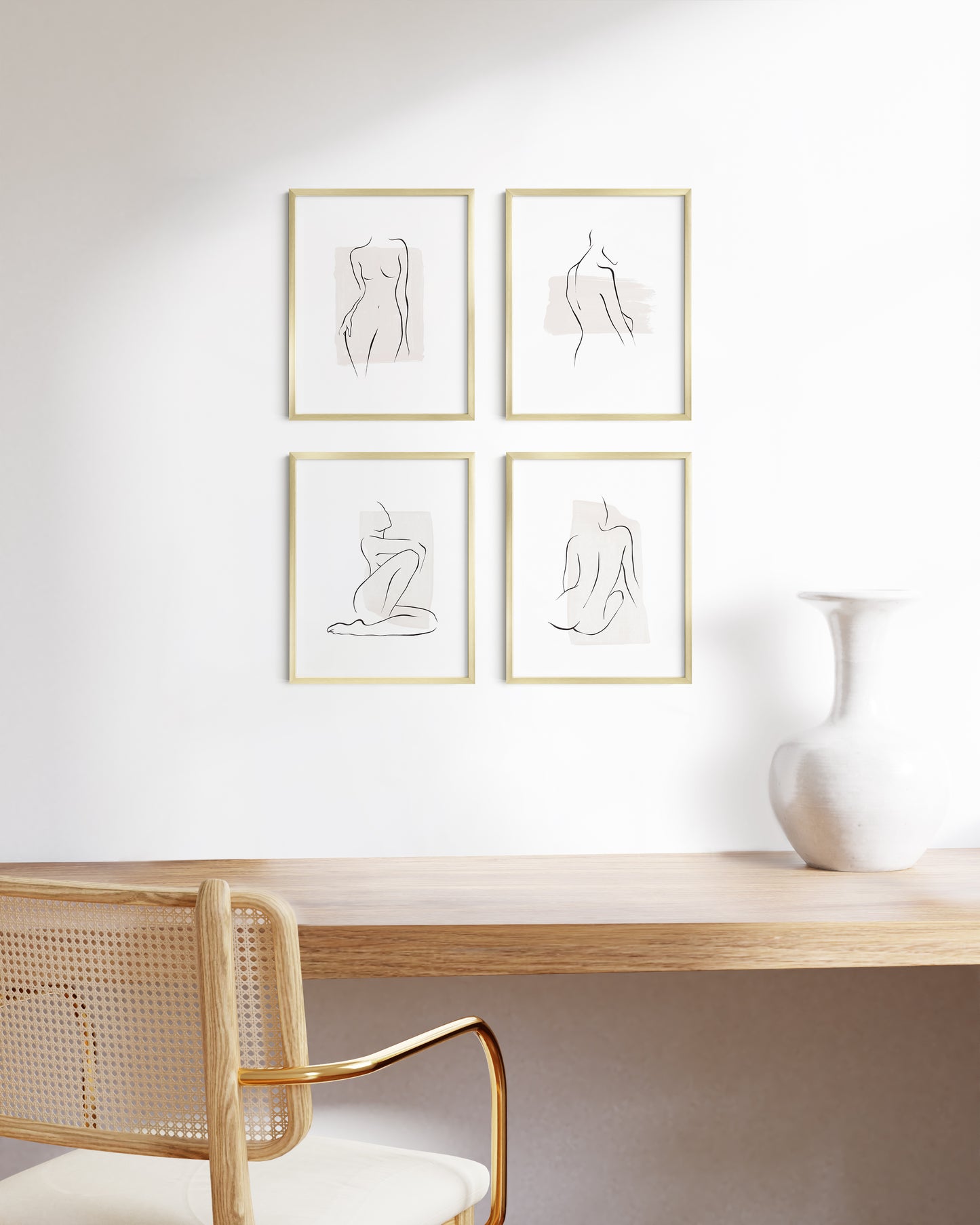 11x14 in, Set of 4, Gold Aluminum