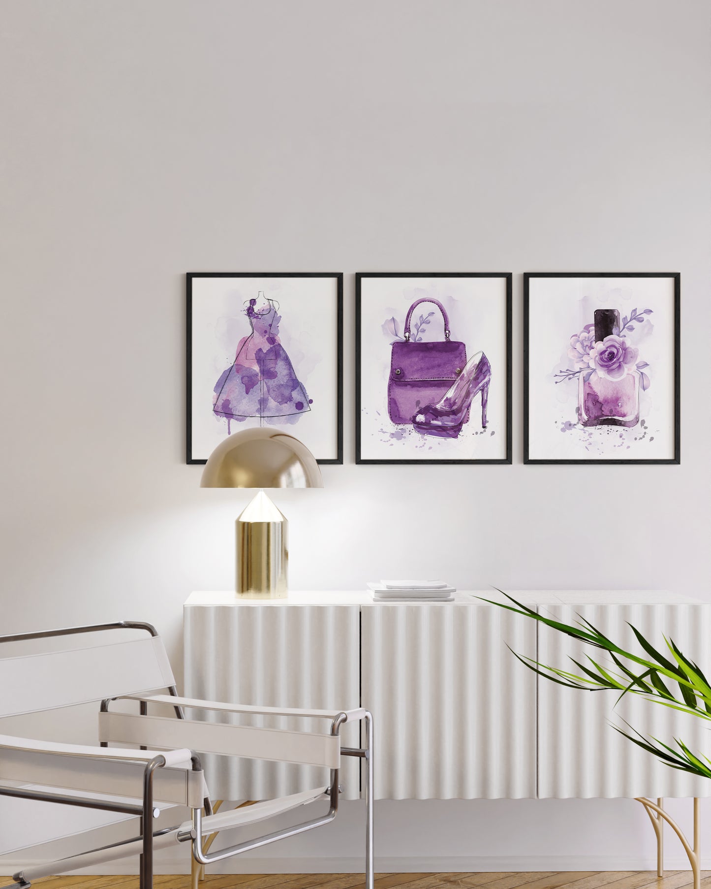 Purple watercolor glam