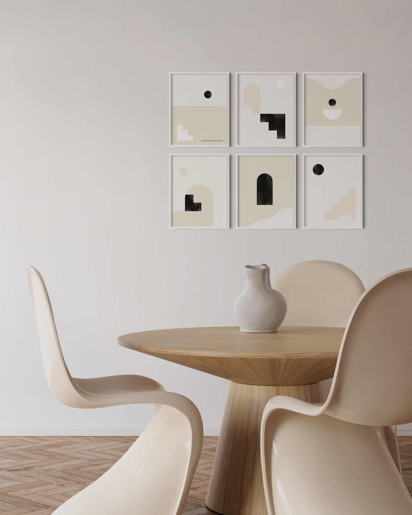 11x14 in, Set of 6, White Aluminum