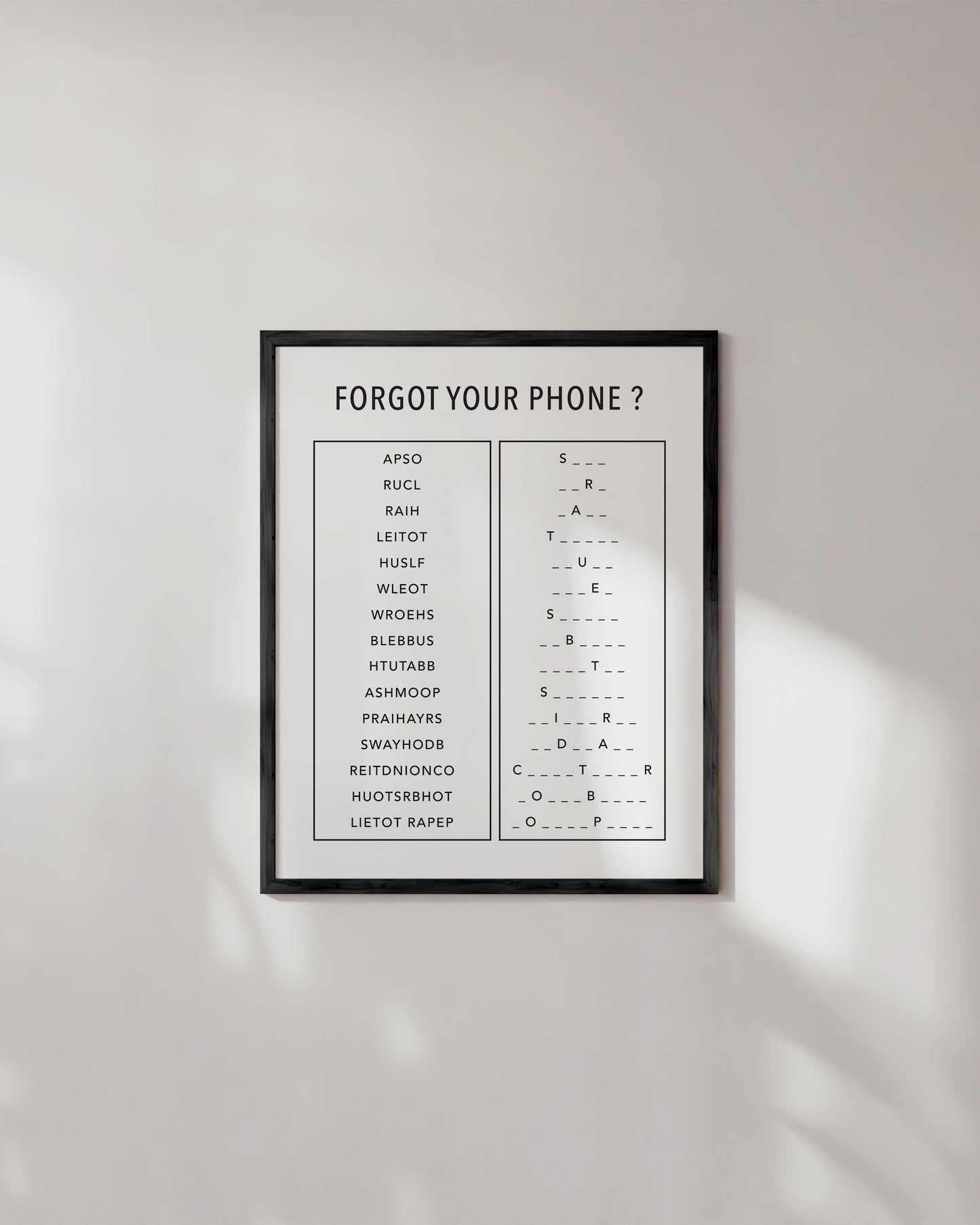 Funny bathroom word game
