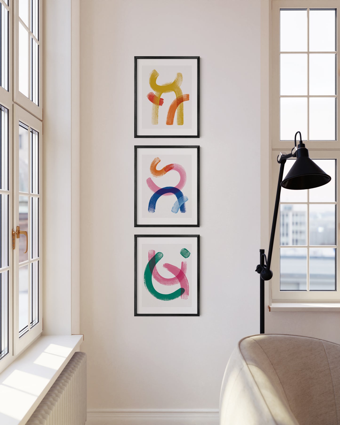 16x20 in, Set of 3, Black Aluminum