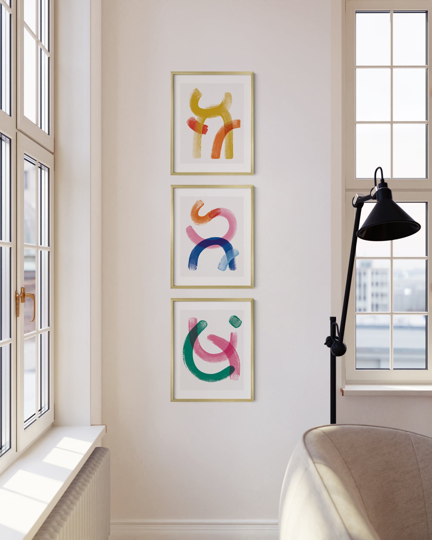 12x16 in, Set of 3, Gold Aluminum