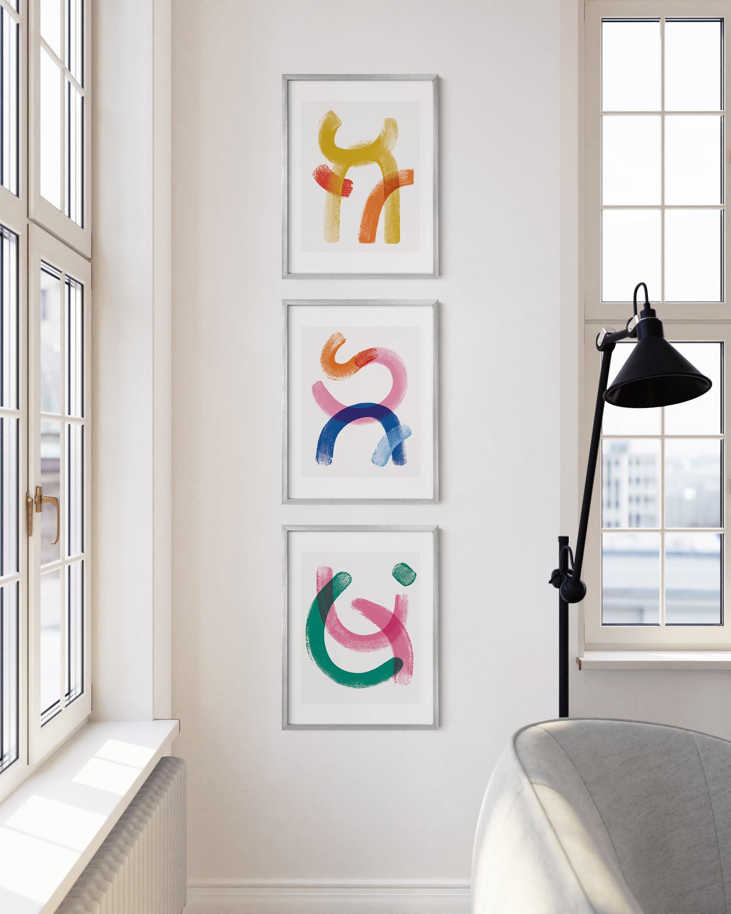 12x16 in, Set of 3, Silver Aluminum