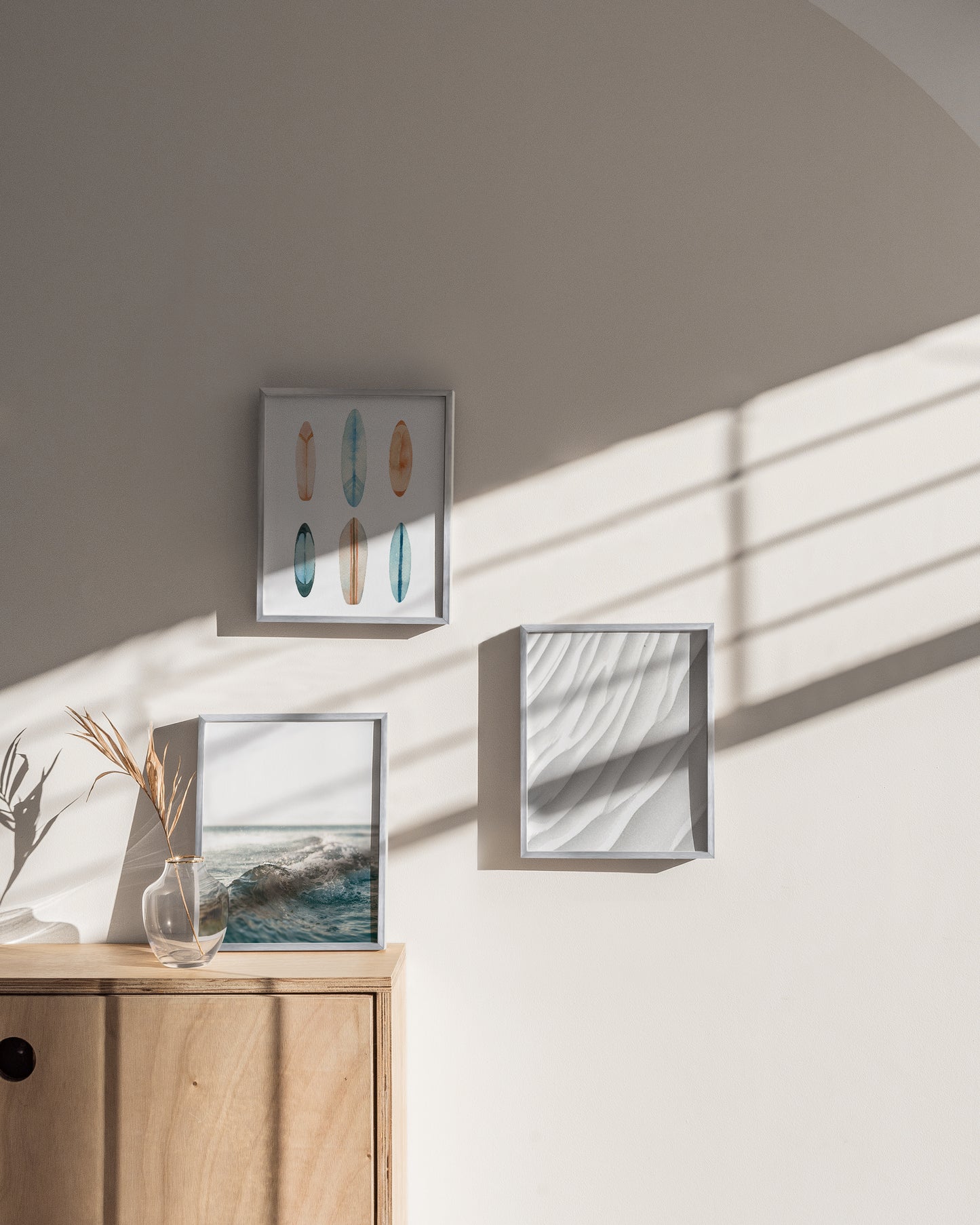 8x10 in, Set of 3, White Aluminum