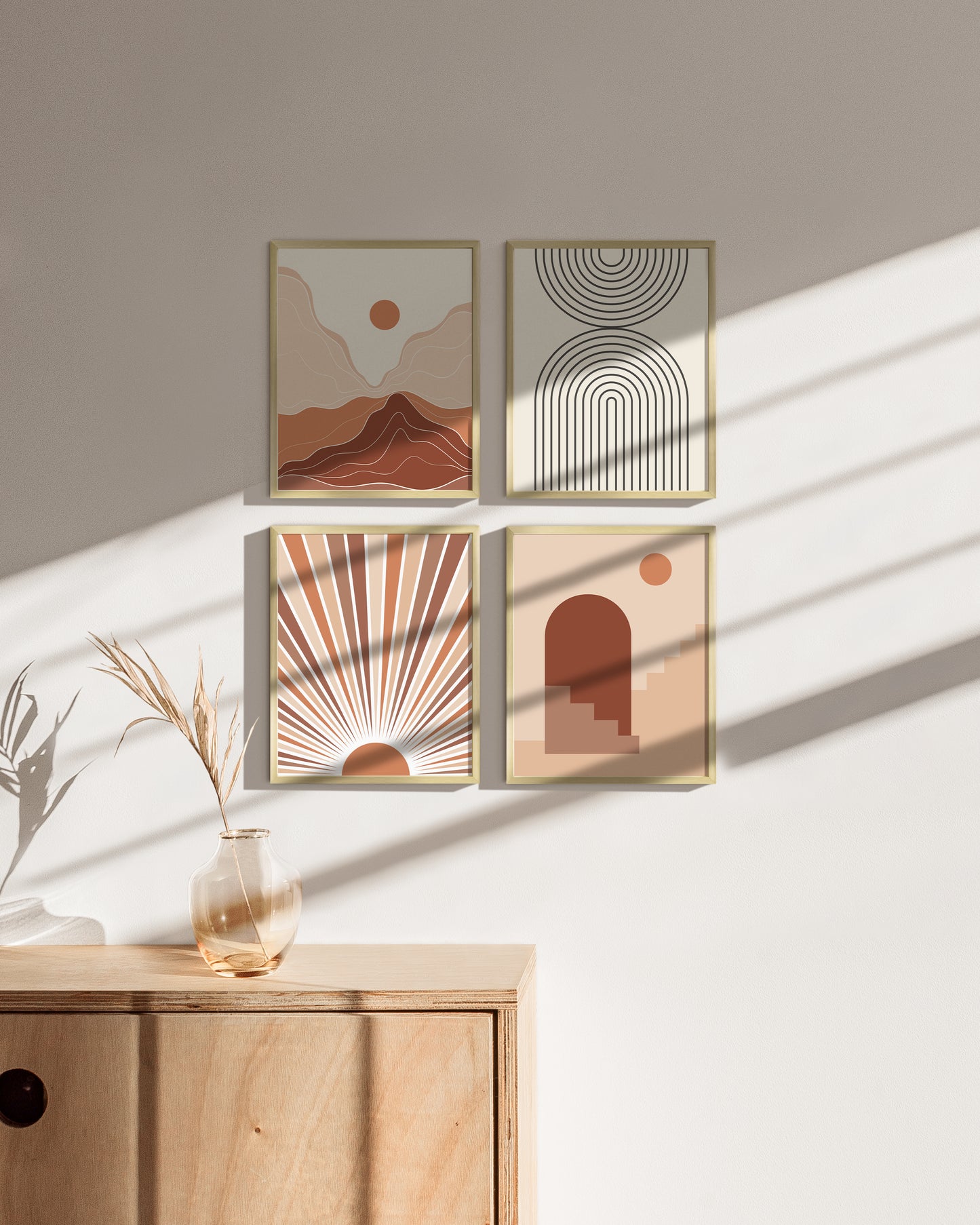 8x10 in, Set of 4, Gold Aluminum