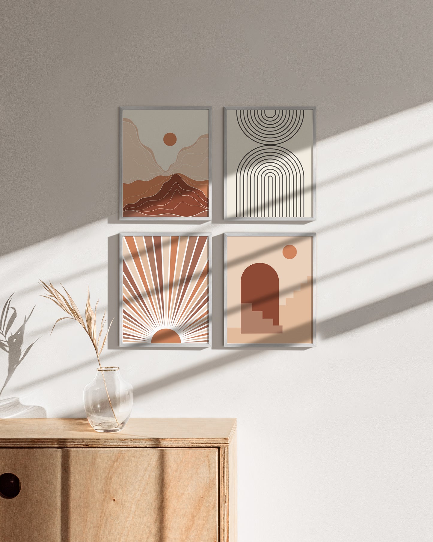 8x10 in, Set of 4, Silver Aluminum