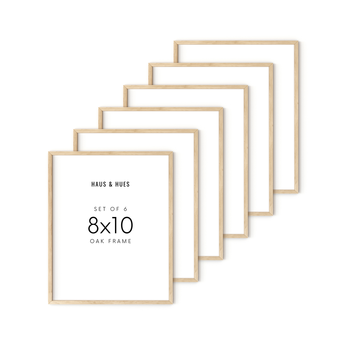 8x10 in, Set of 6, Beige Oak Frame