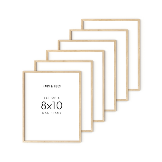 8x10 in, Set of 6, Beige Oak Frame