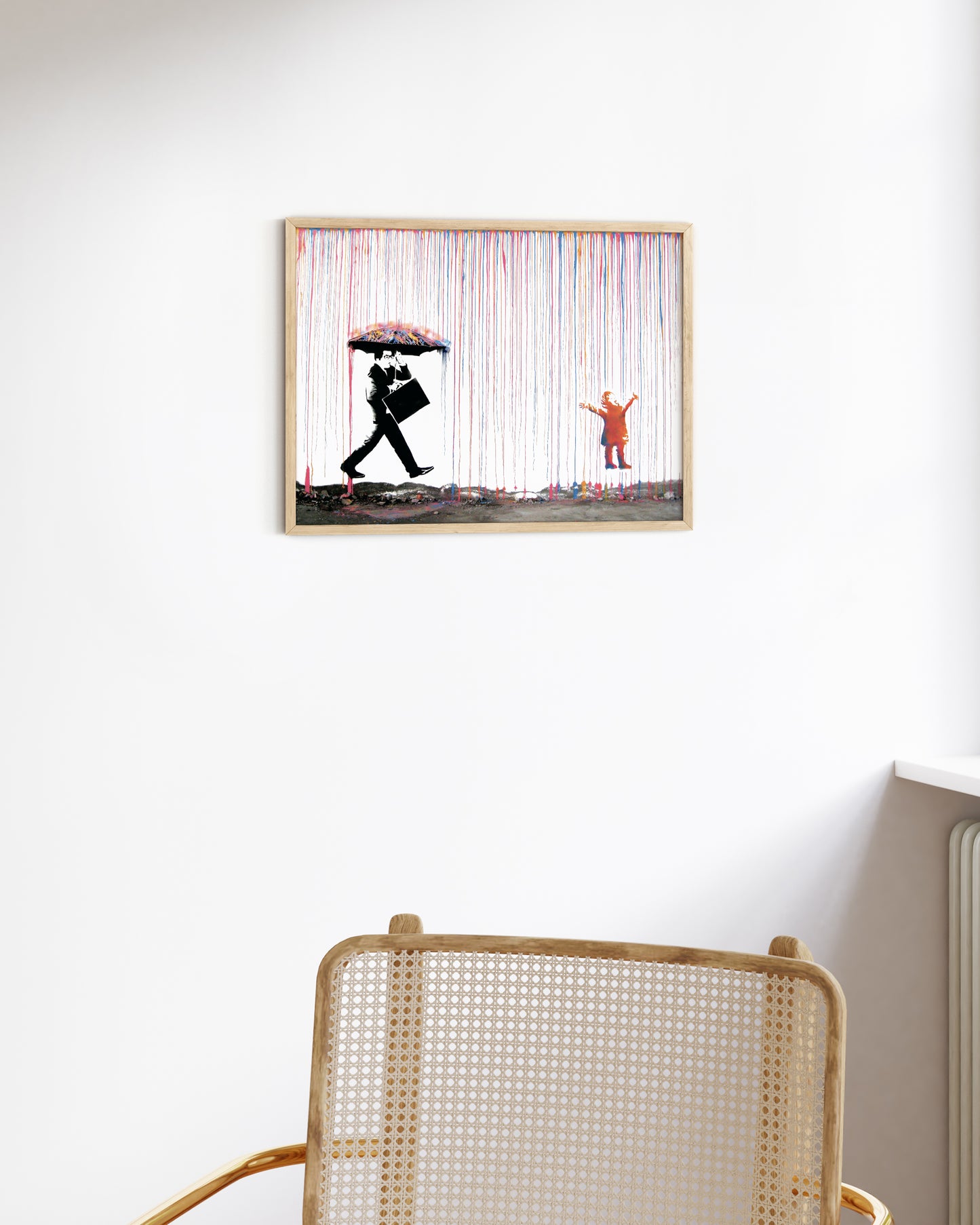 Banksy colorful rain