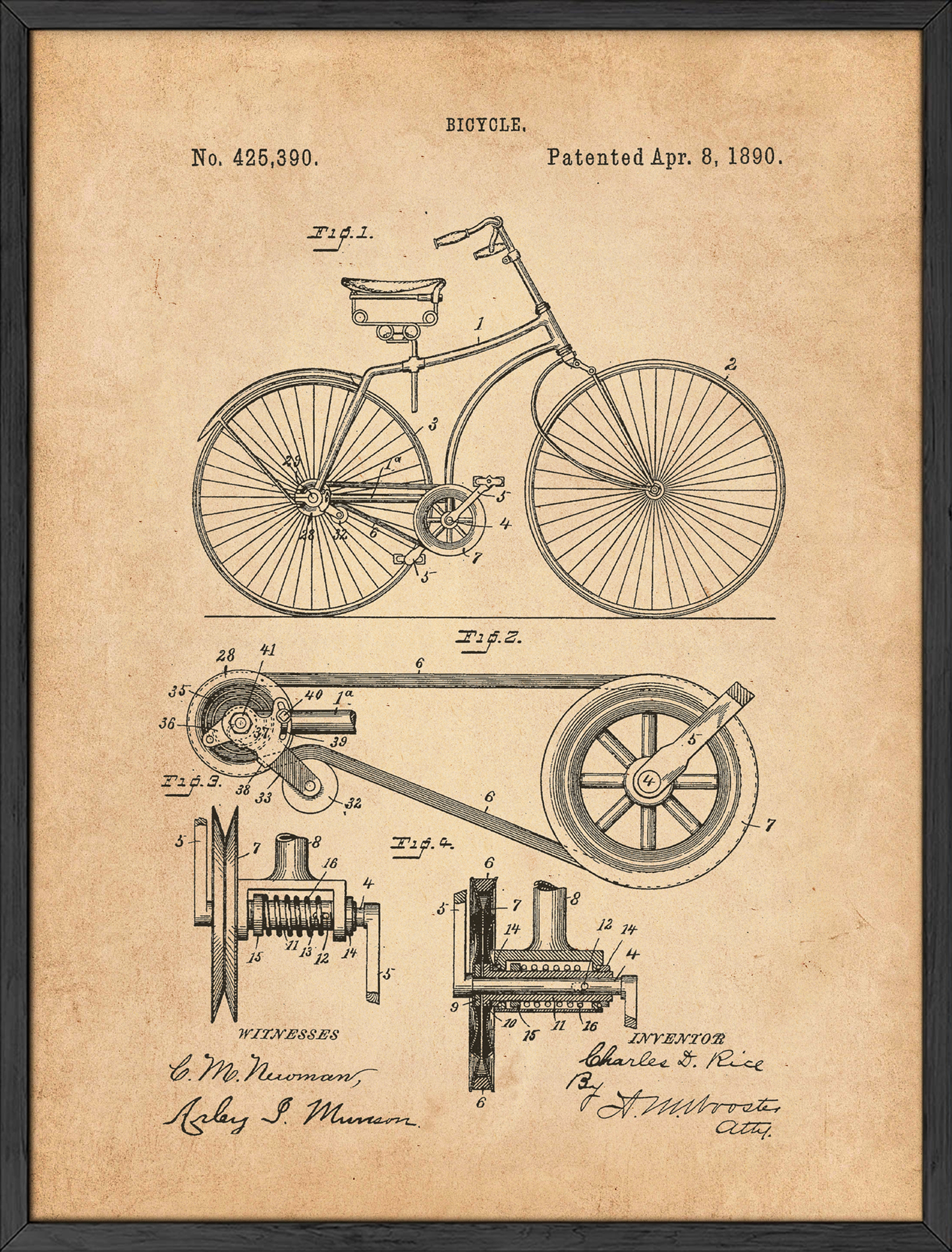 Vintage bicycle patent