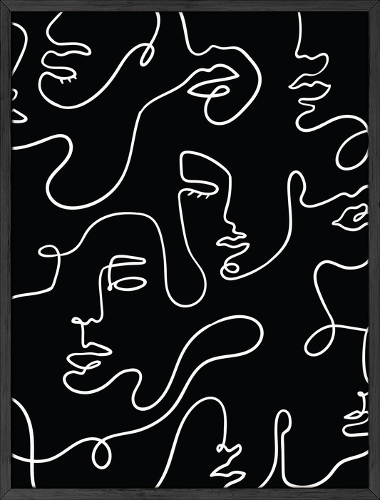 Black abstract faces