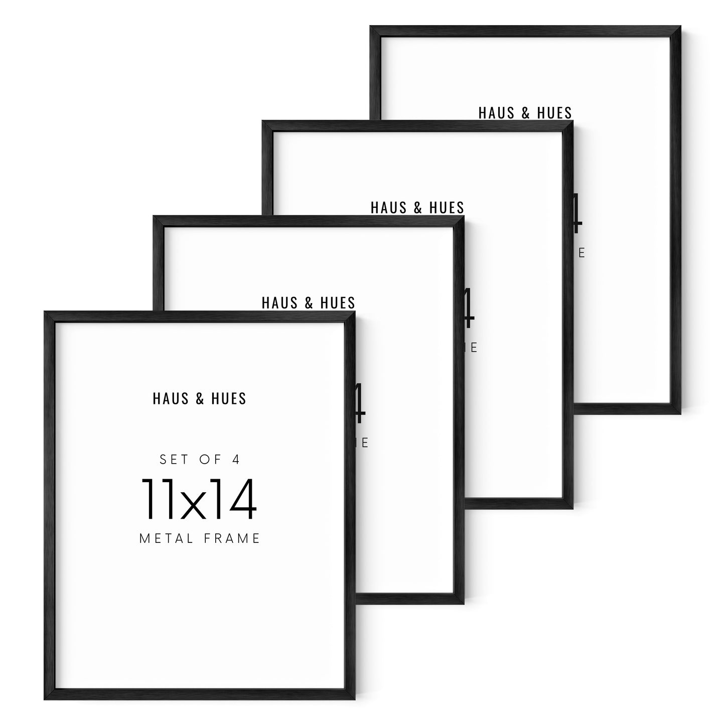 11x14 in, Set of 4, Black Aluminum