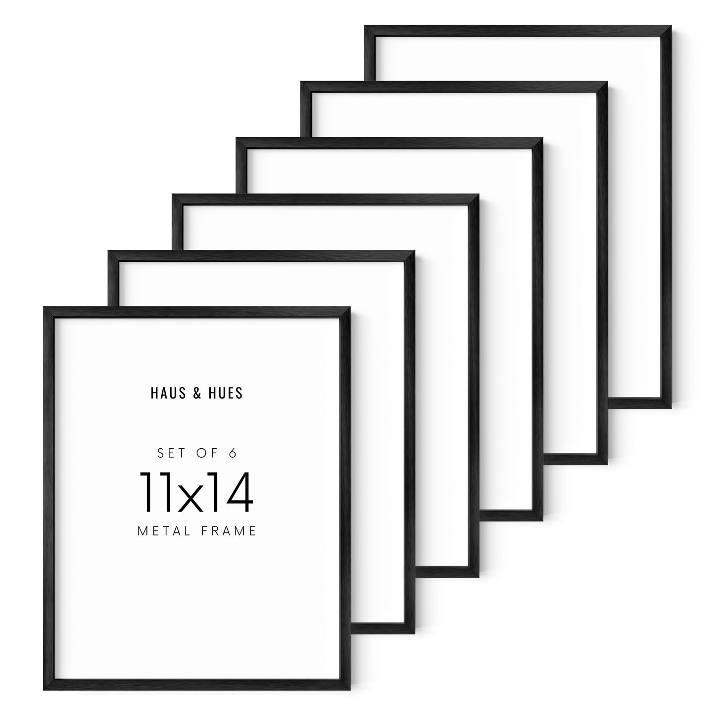 11x14 in, Set of 6, Black Aluminum