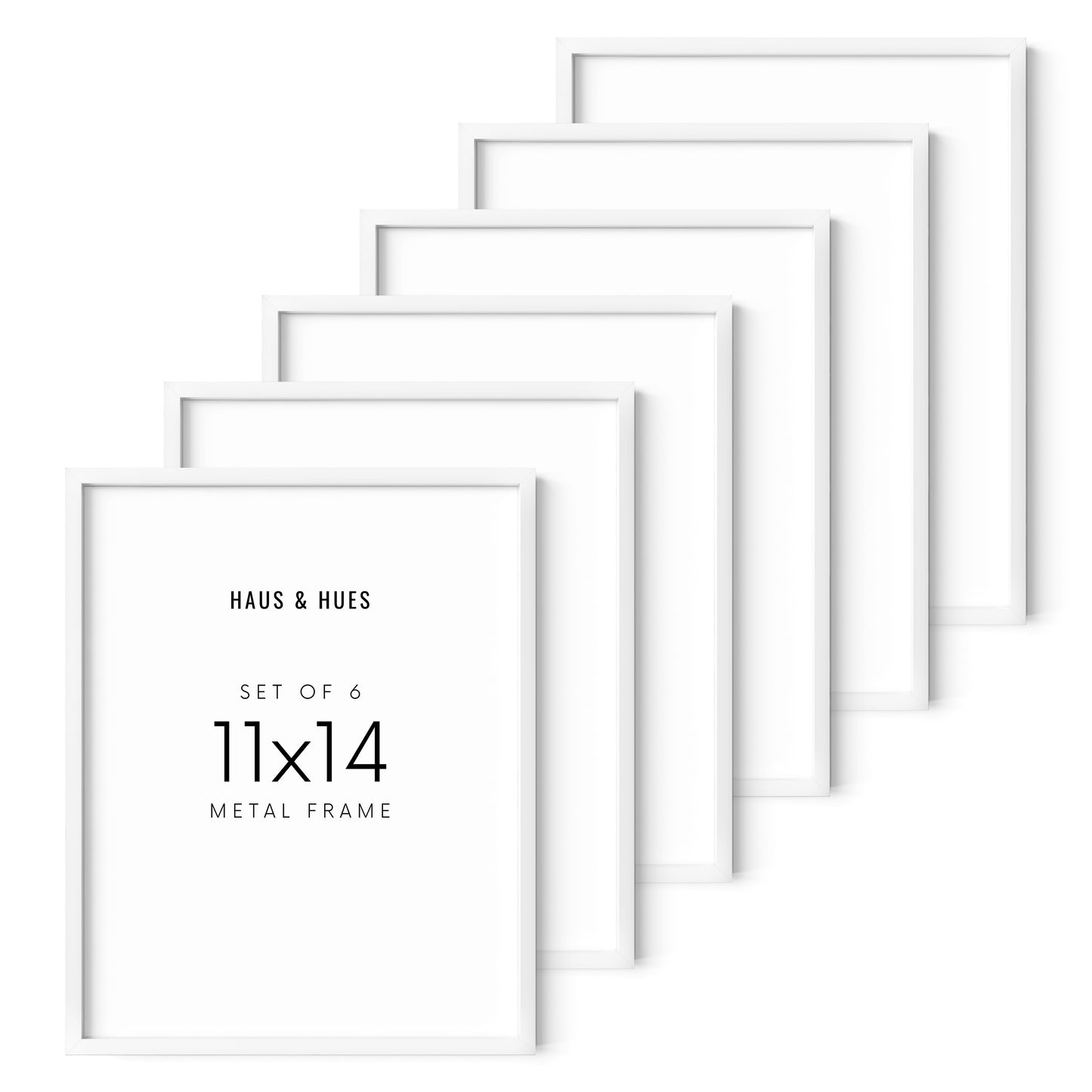 11x14 in, Set of 6, White Aluminum