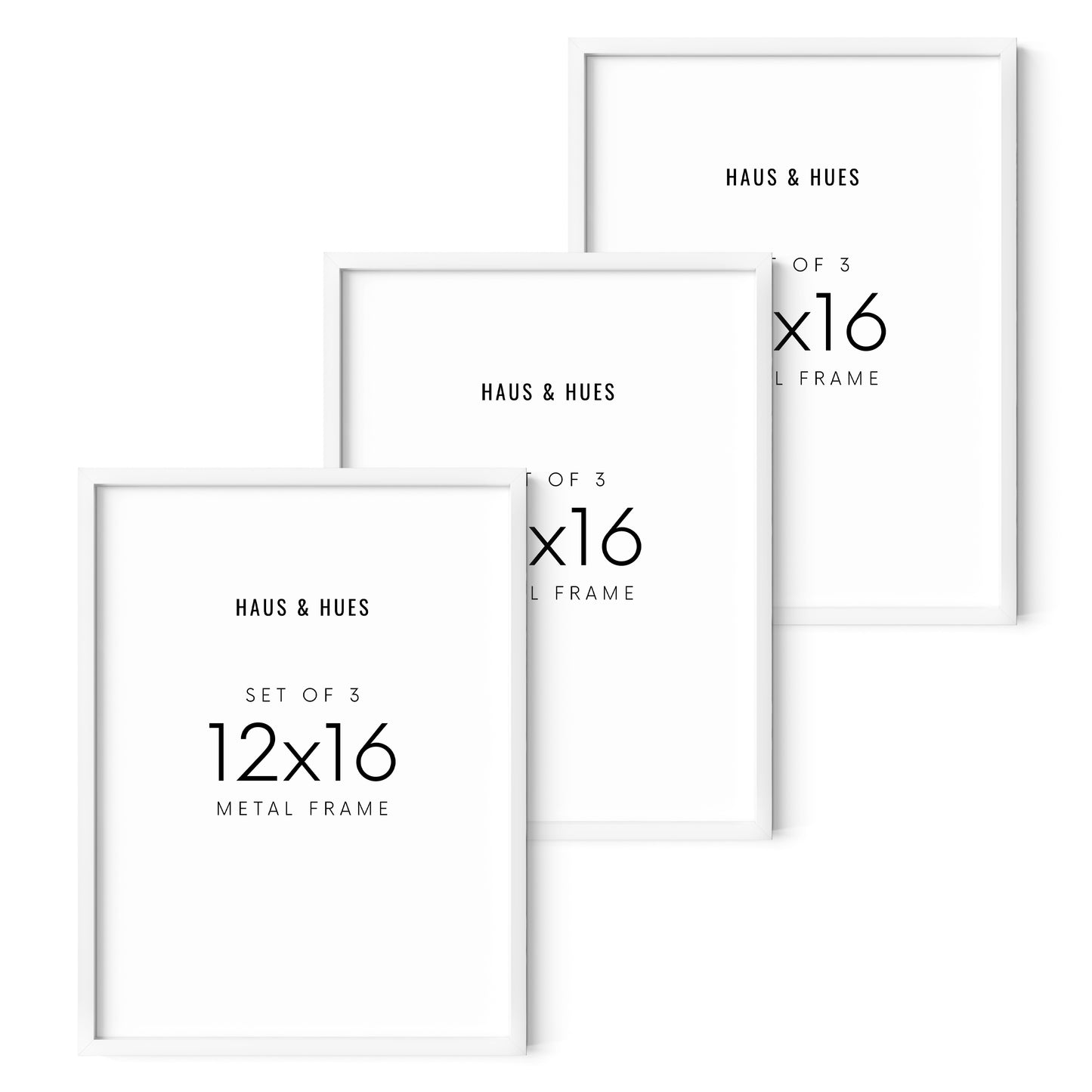 12x16 in, Set of 3, White Aluminum